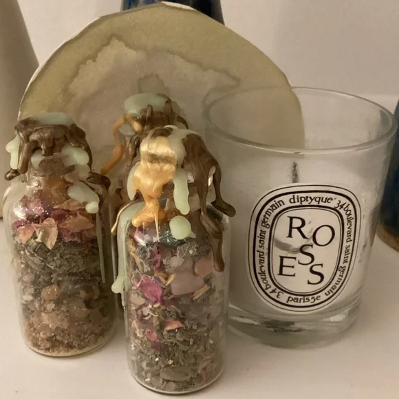Luck 🍀 intention jar for success, abundance and good fortune with roses 🌹 salt - Picture 11 of 16